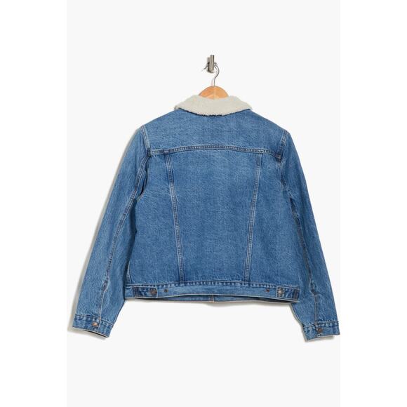 Levi's Womens Stellar Sherpa Trucker Denim Jean Jacket Size XS NEW $108 Classic - Picture 3 of 10